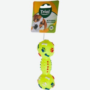 Игрушка для собак Triol Гантель с лапками и косточками в ассортименте 1шт., 1 шт