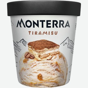 Мороженое Monterra Tiramisu Пломбир с сыром Маскарпоне и кусочками печенья Тирамису 14% БЗМЖ, 480мл, 480 мл