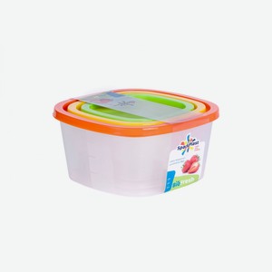 Набор контейнеров квадратных 3 шт (0,8л 1,2л 1,6л)