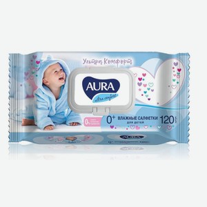 AURA ULTRA COMFORT Влажные салфетки для детей 200шт с крышкой