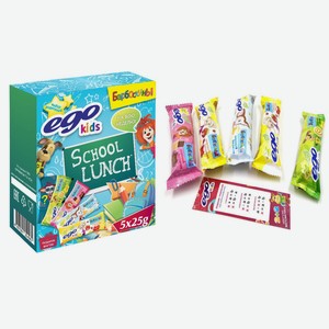НАБОР батончики злаковые детские Барбоскины School Lunch Ego Kids с подарком125 гр (5 шт*25гр)