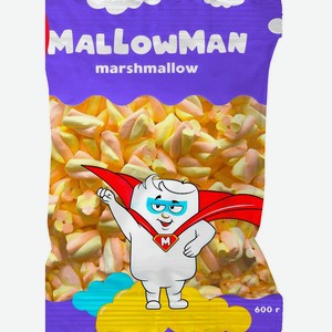 Зефир жевательный  MallowMan  с ароматом абрикоса и ванили, 600 гр.