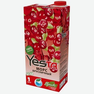 Морс  Брусничный  YESTA 0,95л ООО  Ярцевский комбинат алкогольных и безалкогольных напитков 