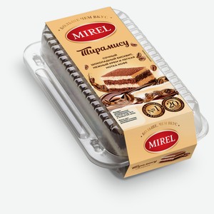 Пирожное бисквитно-шоколадное MIREL Тирамису с кофе охлажденное, 280 г