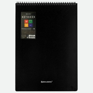 BRAUBERG Блокнот А4 80 листов Metropolis, Черный