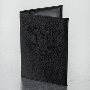 BRAUBERG Обложка для паспорта ,  Герб , Черный