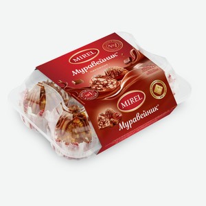 Пирожное песочное MIREL Муравейник с вареной сгущенкой и бельгийским шоколадом 6 шт охлажденные, 340 г