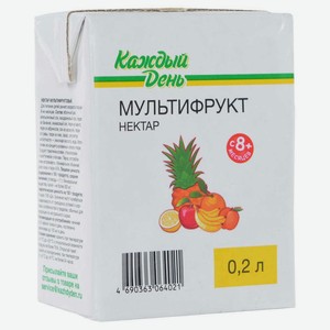Нектар «Каждый день» Мультифрукт с 8 месяцев, 200 мл
