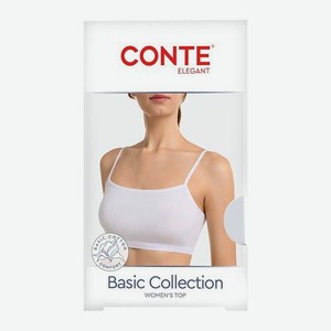 Короткий топ женский на тонких лямках белый р.xs-xl Conte в ассортименте