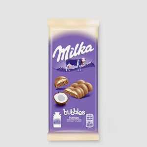 Шоколад пористый «Milka» Bubbless c кокосом, 87 г