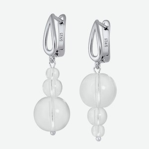 KOSHIKA Серьги Рожки Ювелирное стекло, цвет: Прозрачный