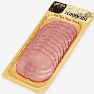 Рулет ЕКГФ Говяжий варено-копченый нарезка 80г