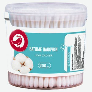 Ватные палочки АШАН Красная птица стакан круглый, 200 шт