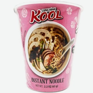 Лапша Cung Dinh Kool со вкусом курицы пшеничная быстрого приготовления 63г, 63 г