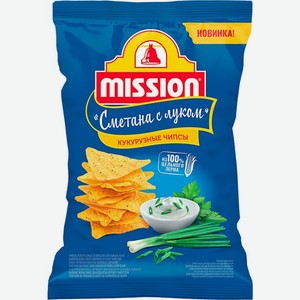 Чипсы кукурузные Mission со вкусом сметаны и лука 90г, 90 г