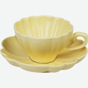 Чайная пара HOMECLUB Лепесток, фарфор, 180мл, Арт. YL259152