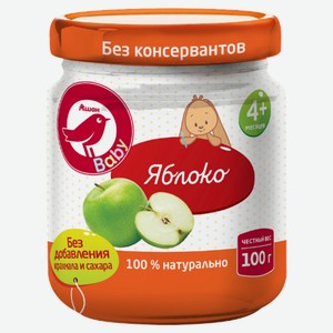 Пюре АШАН Красная птица яблоко с 4 мес., 100 г
