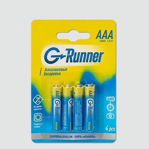 Батарейки алкалиновые «G-runner» AAА/LR03, 1,5 V, 4шт, 0,1 г