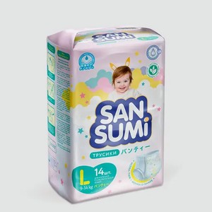 Подгузники-трусики «Sansumi» размер L (9-14 кг), 14шт, 0,5 г