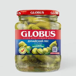 Огурцы «Globus» маринованные с можжевельником, 0,5 г, 500 мл