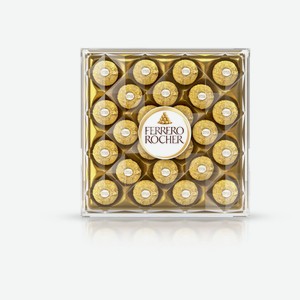 Конфеты шоколадные FERRERO Rocher из молочного шоколада покрытые измельченными орешками с начинкой из крема и лесного ореха Китай, 300 г