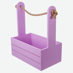 Корзина-ящик декоративный деревянный «Азалия Декор» дерево сиреневая для цветов и подарков, 25х15х30 см