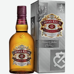 Виски CHIVAS REGAL Шотландский купажированный 12 лет, 40%, п/у, без п/у, 0.5л