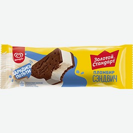 Пломбир Классический Золотой Стандарт, Сэндвич В Шоколадном Печенье, 12%, 69 Г