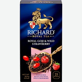 Чай Чёрный Ричард, Ягоды Годжи И Земляника, Инглиш Брекфаст, 25 Пак.