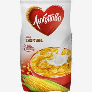 Хлопья ЛЮБЯТОВО Кукурузные, Россия, 300 г