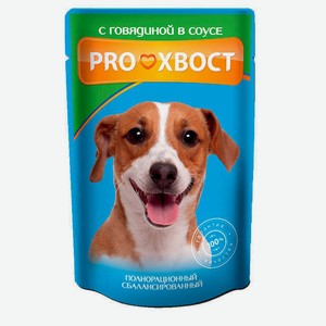 Корм для собак ProХвост с говядиной в соусе, 85 г