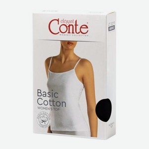 Топ женский на тонких лямках чёрный Basic р.xs-xl Conte в ассортименте