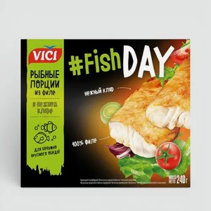 Рыбные порции «Vici» Fish Day из филе в кляре, 240 г