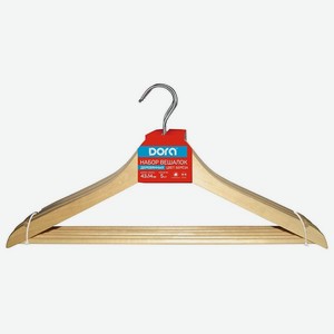 DORA Вешалка деревянная  Береза , 5 шт., цвет  береза 