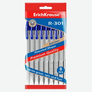 Набор шариковых автоматических ручек ErichKrause Classic Matic R-301 синие, 8 шт