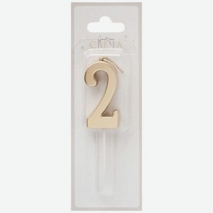 Свеча City Home Trade Цифра 2 металлик Г11 4.5см в ассортименте, 1шт, 1 шт