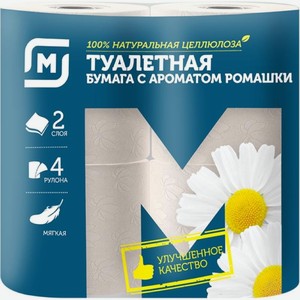 МАГНИТ Туалетная Бумага 2сл 4рул Ромашка