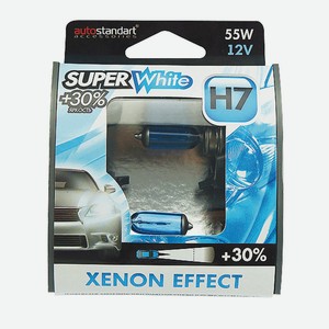 Лампы галогенные головного света super white+30% h7-12v 55w
