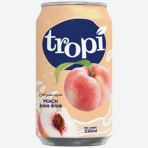 Напиток Tropi Персик сокосодержащий, 330мл, 330 мл