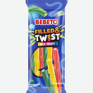 Мармелад жевательный BEBETO Filled & twist mix fruit со вкусом тутти-фрутти, 160г