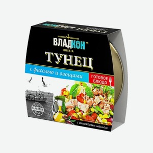 Тунец Желтоперый С Фасолью И Овощами В Масле Владкон 160г Ж/б