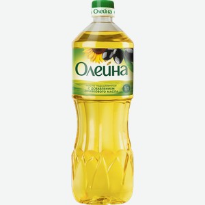 Масло растительное ОЛЕЙНА подсолнечное и оливковое рафинированное первый сорт, 1л