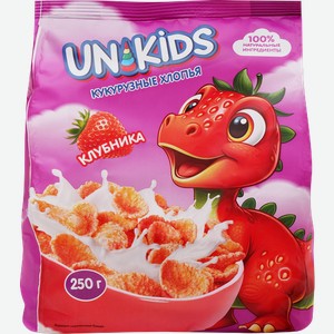 Хлопья кукурузные Unikids со вкусом клубники 250 г