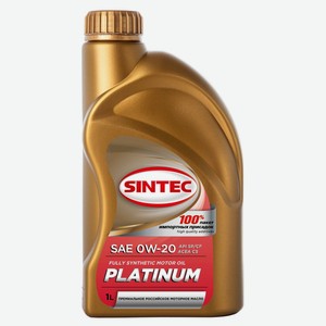Синтетическое низковязкое моторное масло Sintec Platinum SAE 0W-20, 1 л
