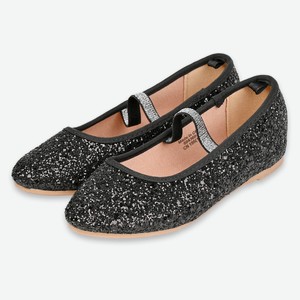 Туфли для девочки Mothercare черные с глиттером, р. 24-33