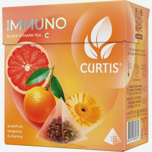 Чай черный Curtis Immuno цейлонский цедра цитрусовых 15х1.7г, 15 шт
