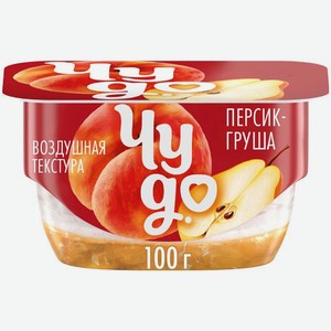 Творожок взбитый Чудо Персик-груша 4.2% БЗМЖ, 100г