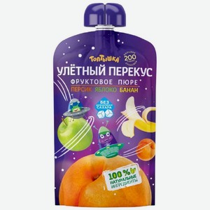 Пюре Топтышка Улётный перекус персик-яблоко-банан 200 г