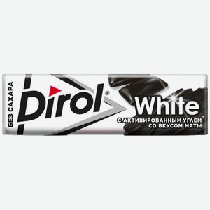 Жевательная резинка Dirol White Уголь-мята без сахара, 13.6г