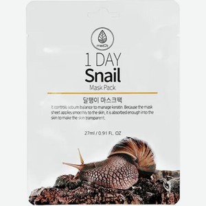 Маска Med B 1 Day для лица с экстрактом секрета улитки укрепляющая 27мл, 1 шт